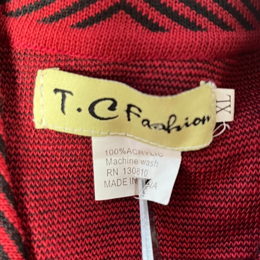 Vintage 1980's T C Fashion Cardigan Fair Isle Sweater - Picture 3 of 5